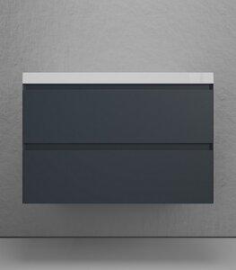 Изображение товара Тумба под раковину Style Line Манхэттен 80 ЛС-00002360, 80 см, подвесная, графит