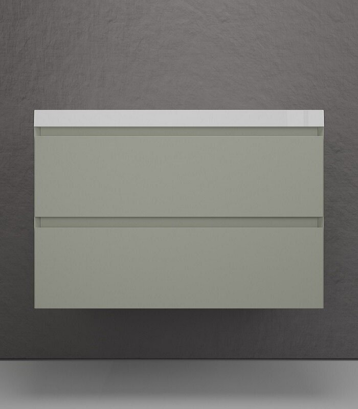 Изображение товара Тумба под раковину Style Line Манхэттен 80 см олива подвесная МДФ эмаль Германия