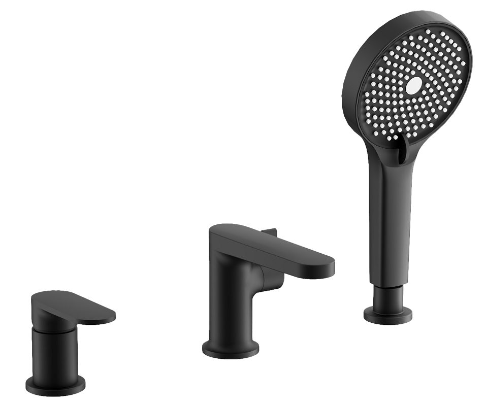 Изображение товара Смеситель Belz B713 B66713-7 на борт ванны, черный матовый