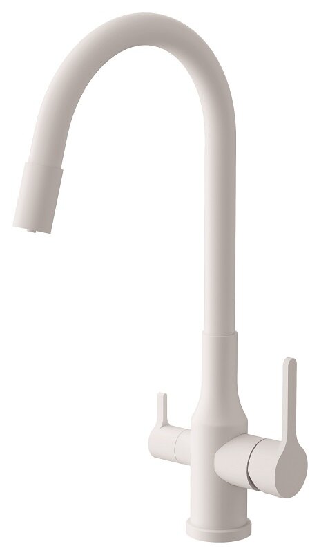 Изображение товара Смеситель Belz B76814-8 для кухонной мойки, гибкий излив, белый матовый