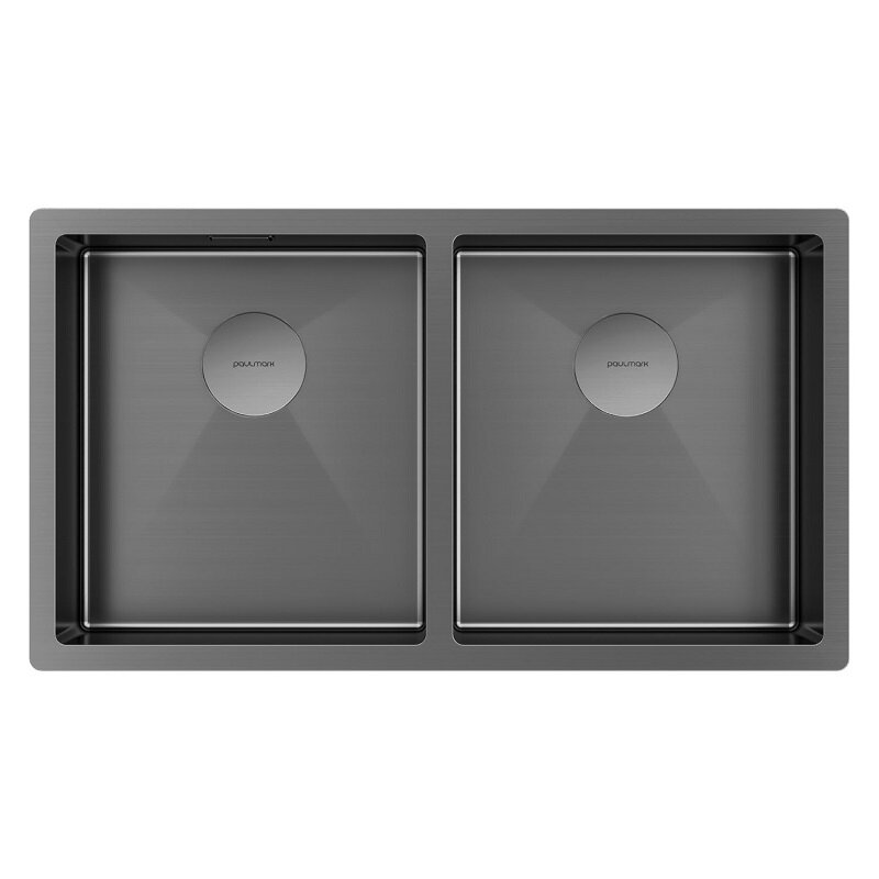 Изображение товара Мойка кухонная Paulmark Next 78/2 UNI PM207844-GM, 78 см, цвет вороненая сталь Изображение товара Мойка кухонная Paulmark Next 78/2 UNI PM207844-GM, 78 см, цвет вороненая сталь