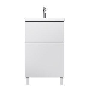 Изображение товара Тумба под раковину Am.Pm Gem M90FSX0502WG, 50 см, напольная, push-to-open, белый глянец