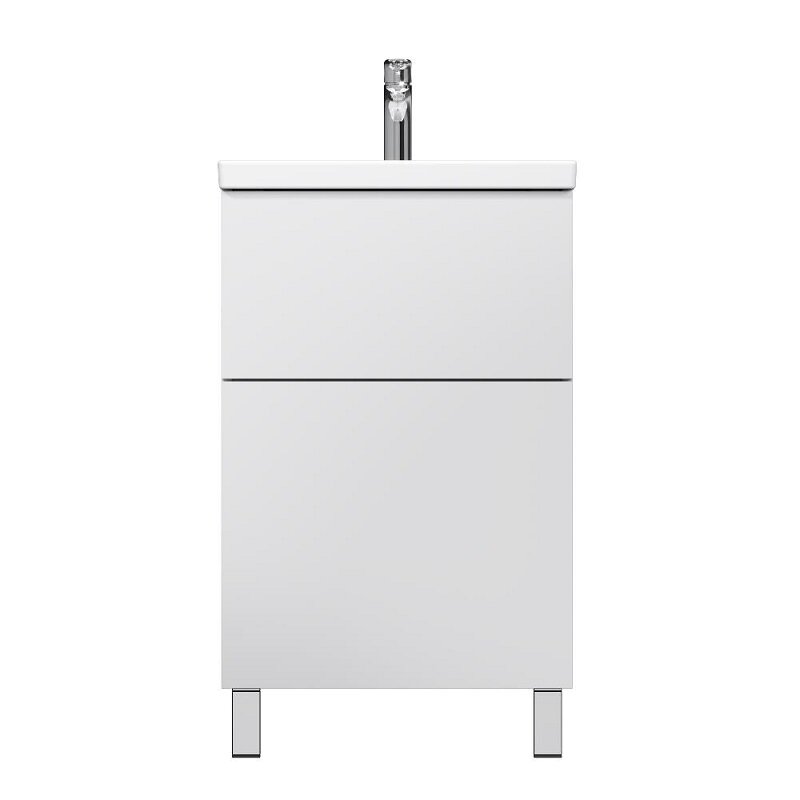 Изображение товара Тумба под раковину Am.Pm Gem M90FSX0502WG, 50 см, напольная, push-to-open, белый глянец