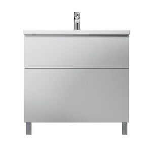 Изображение товара Тумба под раковину Am.Pm Gem M90FSX0802WG, 80 см, напольная, push-to-open, белый глянец