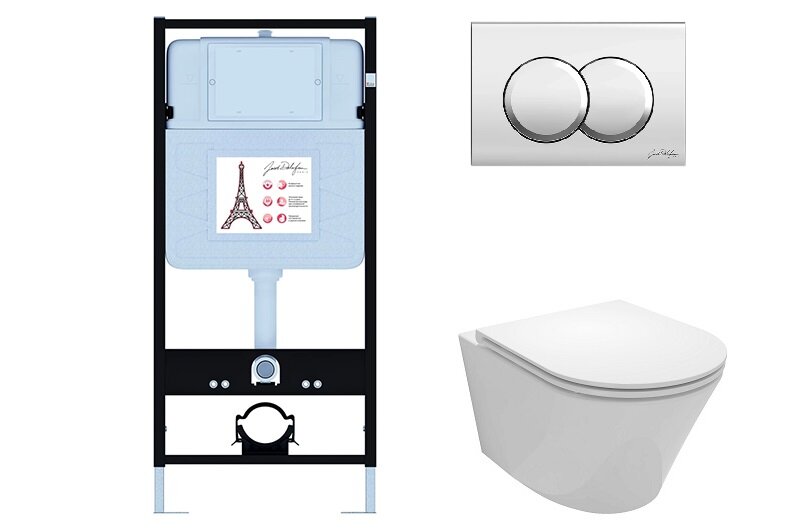 Изображение товара Инсталляция Jacob Delafon E21750RU-CP для подвесного унитаза Rodin+ с механической клавишей, хром