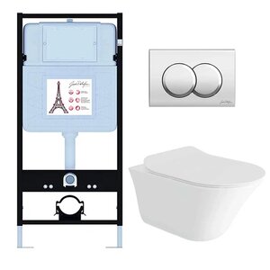 Изображение товара Инсталляция Jacob Delafon E28079RU-CP, с безободковым унитазом Vive, сиденье с микролифтом, клавиша хром Изображение товара Инсталляция Jacob Delafon E28079RU-CP, с безободковым унитазом Vive, сиденье с микролифтом, клавиша хром