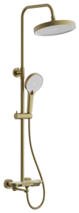 Изображение товара Душевая система Belz B25713-5 золото монтаж вертикальный круглый верхний душ 3 режима