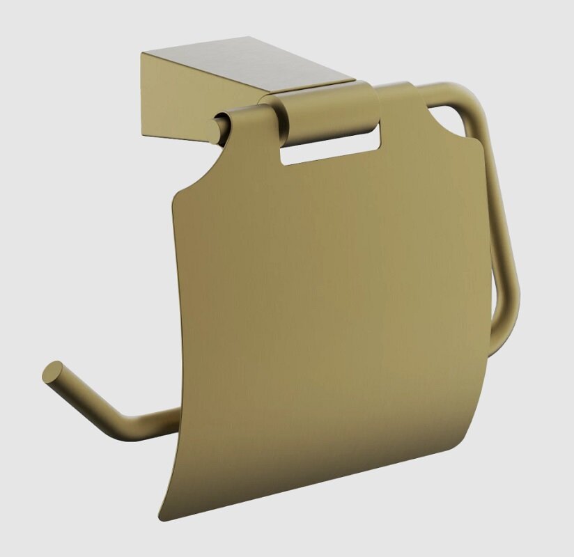 Изображение товара Держатель туалетной бумаги Belz B91303 с крышкой, нержавеющая сталь, брашированное золото