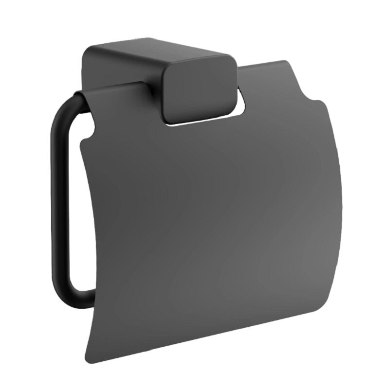 Изображение товара Держатель туалетной бумаги Belz B909 с крышкой черный матовый настенный