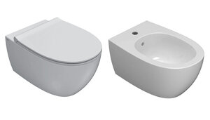 Изображение товара Комплект подвесного унитаза с биде Globo 4All MDS03.BI/MDS09.BI*1/MDR20BI, белый