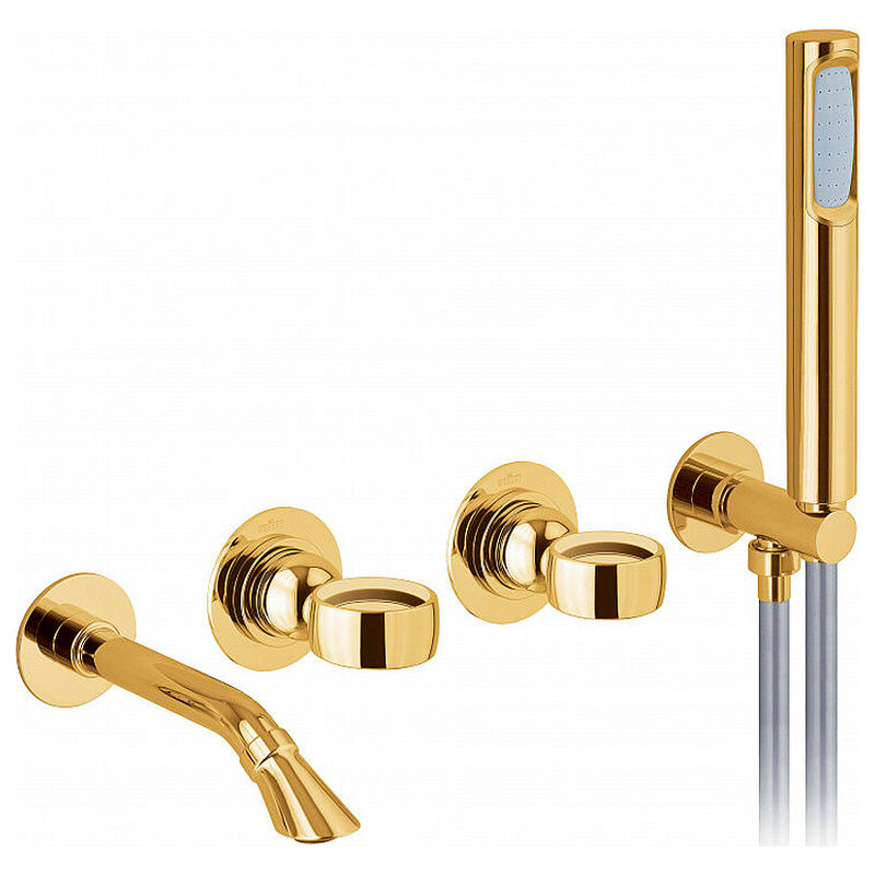 Изображение товара Смеситель для ванны Webert Opera OA860312010 с внутренней частью и душевым гарнитуром золото