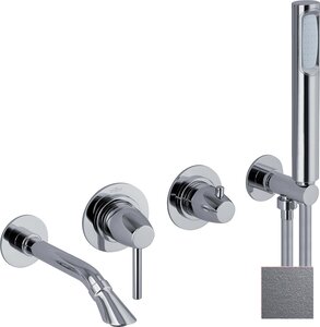 Изображение товара Смеситель Webert Opera Moderna OE860312985 для ванны, встраиваемый, на 4 отверстия, графит