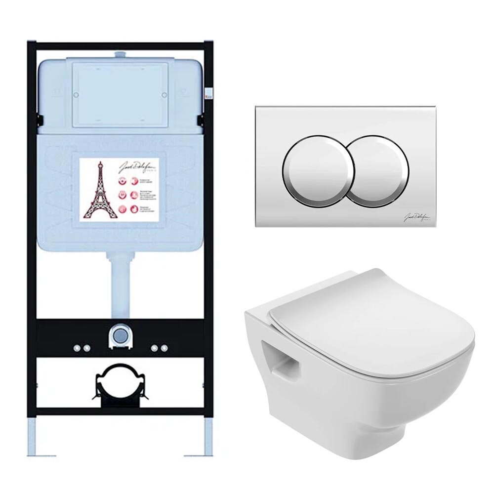 Изображение товара Инсталляция Jacob Delafon EDF103-CP для безободкового унитаза с механизмом двойного смыва