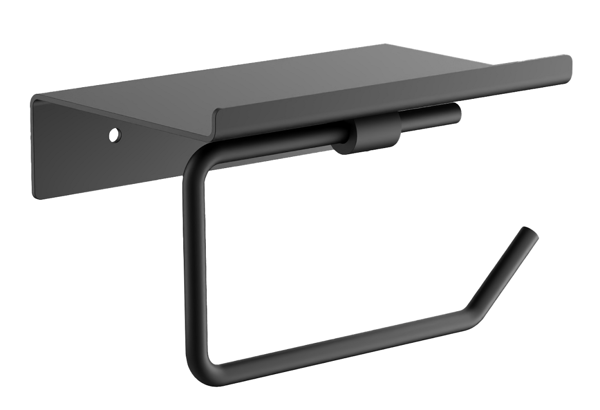 Изображение товара Держатель туалетной бумаги Belz B900 B9001-7 с полкой черный матовый