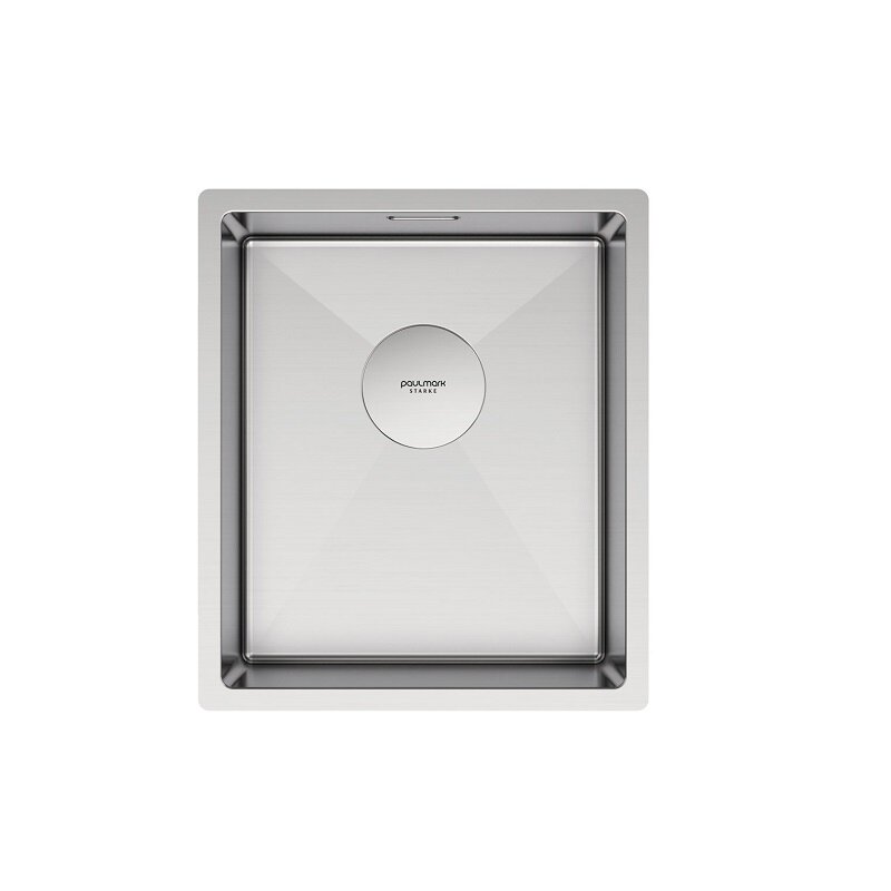Изображение товара Мойка кухонная Paulmark Next 38 UNI, PM213844-BS, 38 см, цвет брашированная нержавеющая сталь