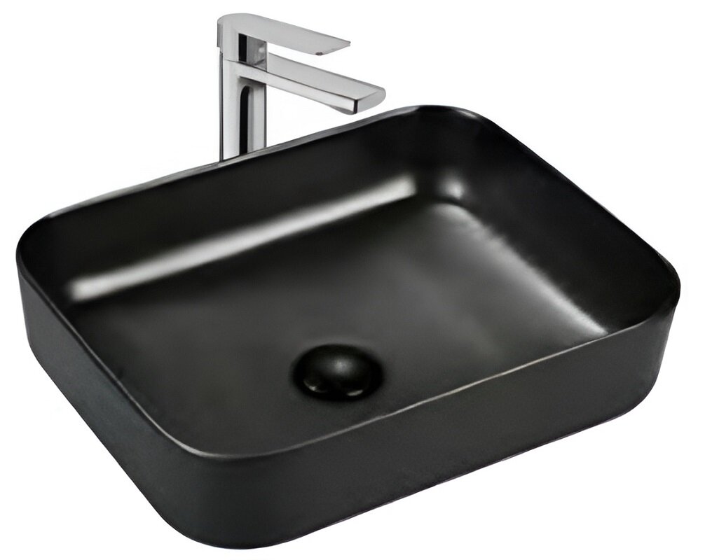 Изображение товара Раковина Splendy Bliss BL10550T0NBM, 50 см, фарфор, черная матовая