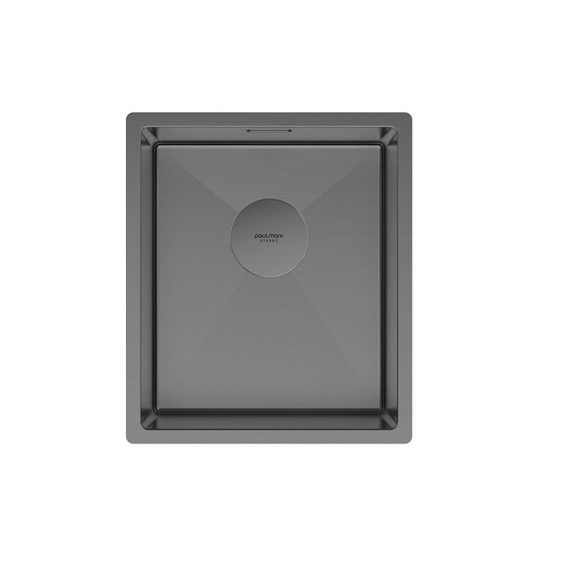 Изображение товара Мойка кухонная Paulmark Next 38 UNI, PM213844-GM, 38 см, цвет вороненая сталь