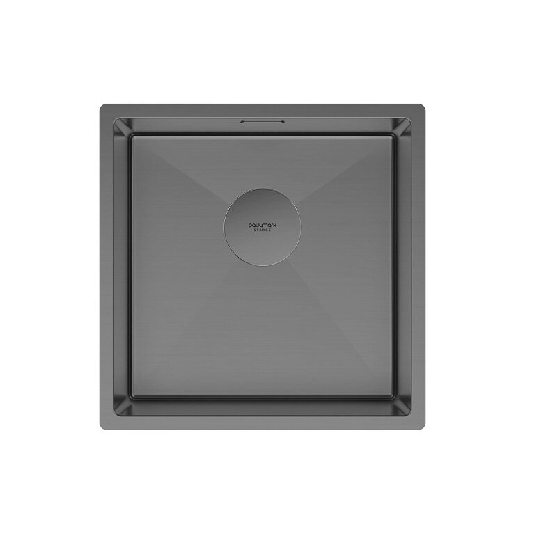 Изображение товара Мойка кухонная Paulmark Next 44 UNI 44 см вороненая сталь с PVD покрытием