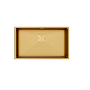 Изображение товара Мойка кухонная Paulmark Next 74 UNI, PM217444-BG, 74 см, цвет брашированное золото