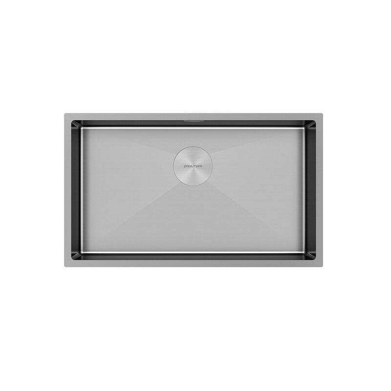Изображение товара Мойка кухонная Paulmark Next 74 UNI, PM217444-BS, 74 см, цвет брашированная нержавеющая сталь