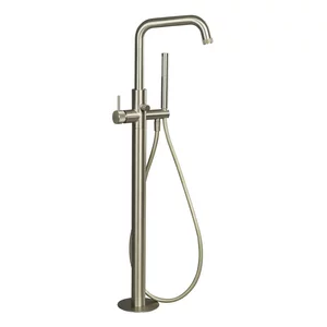 Изображение товара Смеситель Splendy Passion PA203H1K229NB, для ванны и душа, напольный, с душевым гарнитуром, никель брашированный