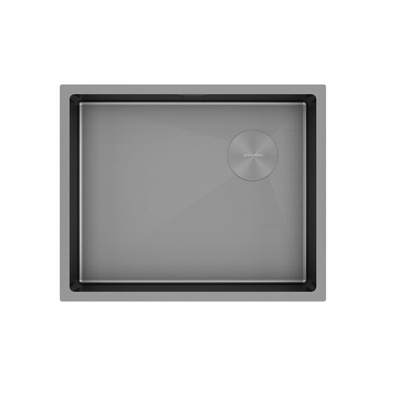 Изображение товара Мойка кухонная Paulmark Next-Skew 54 UNI, PM885444-MG, 54 см, цвет серый матовый