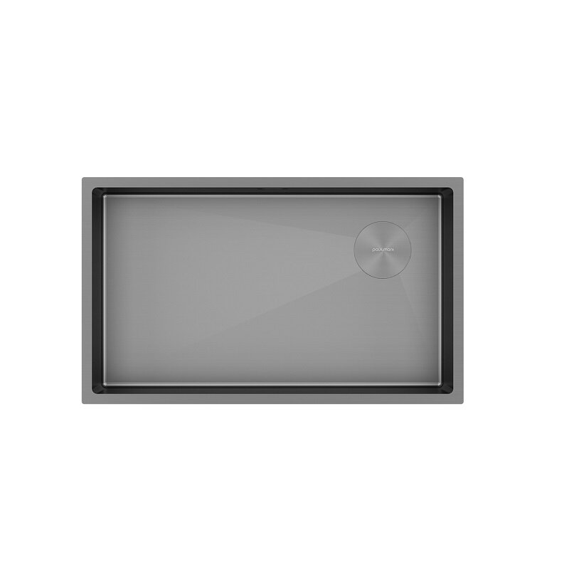 Изображение товара Мойка кухонная Paulmark Next-Skew 74 UNI, PM887444-MG, 74 см, цвет серый матовый