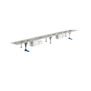 Изображение товара Дренажный канал Hutterer&Lechner HL 50F.0/120.2, длина видимой части 110 см, 2 сифона, без решетки, нержавеющая сталь