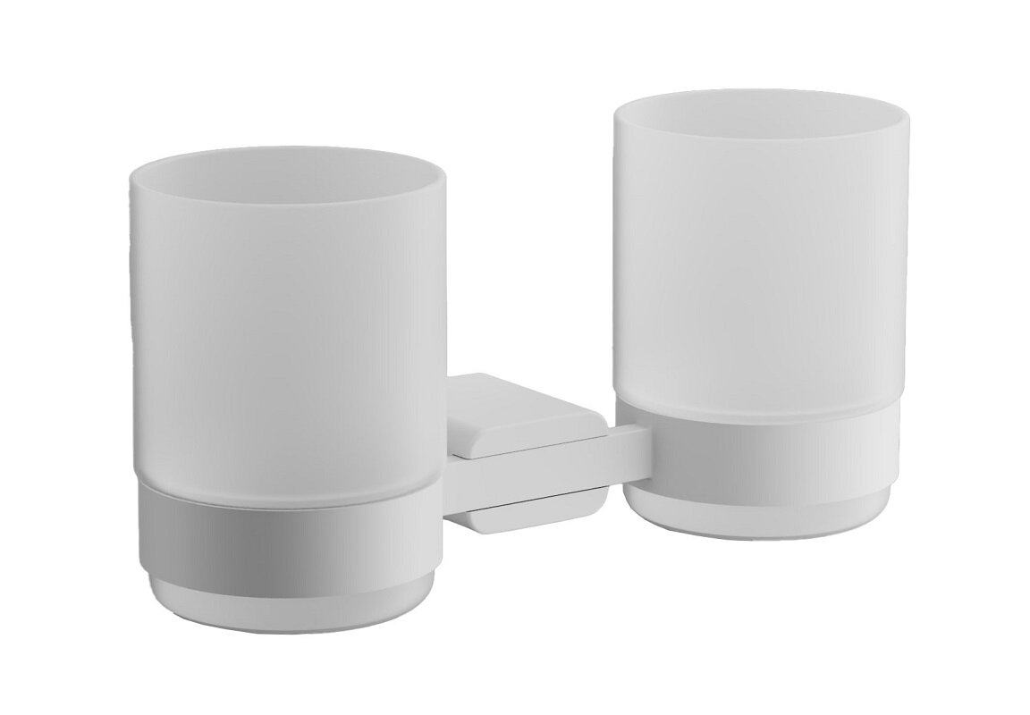 Изображение товара Стакан для зубных щеток Belz B910 B91008 двойной белый матовый настенный