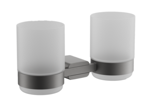 Изображение товара Стакан Belz B907 B90708, для зубных щеток, двойной, оружейная сталь