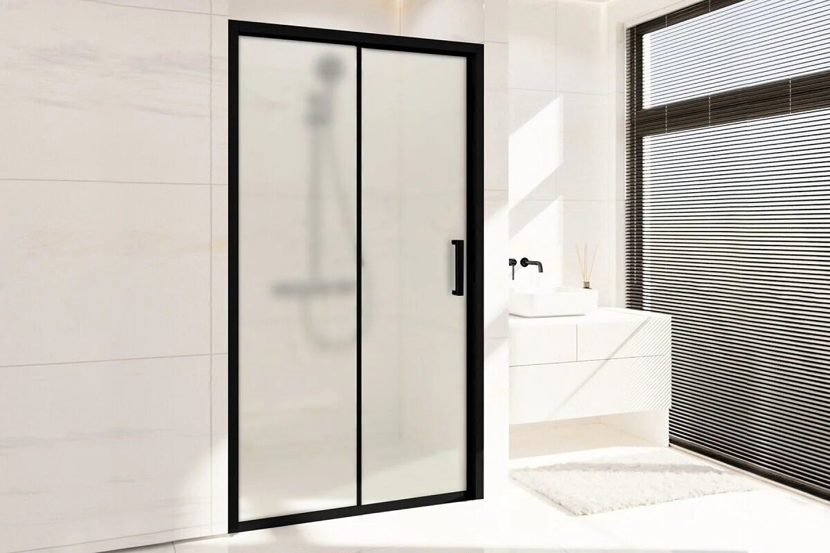 Изображение товара Душевая дверь в нишу Royal Bath Accord RB135HS-C-BL 135 см матовое стекло черный профиль