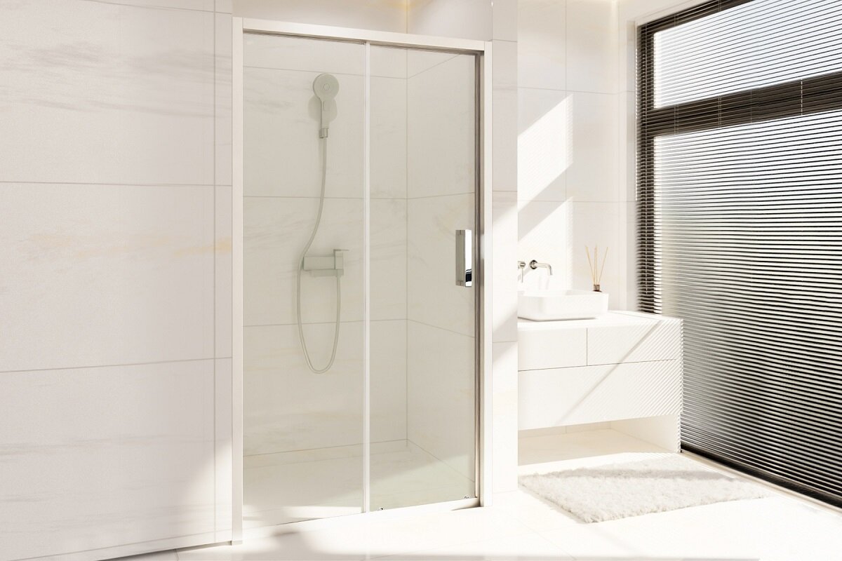 Изображение товара Душевая дверь в нишу Royal Bath Accord RB130HS-T-ST 130 см стекло прозрачное сатин