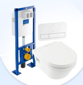 Изображение товара Инсталляция с унитазом Villeroy & Boch 568CDR01, подвесная, 3 в 1, белая