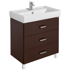Изображение товара Тумба под раковину Акватон Америка 80 М темно-коричневая с раковиной