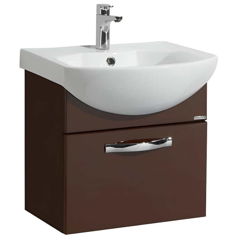 Изображение товара Тумба под раковину Акватон АРИЯ 50 темно-коричневый подвесная