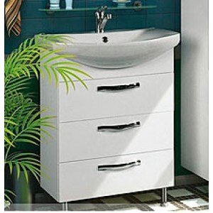 Изображение товара Тумба под раковину Акватон АРИЯ 50 Н белая с ящиками, подвесная