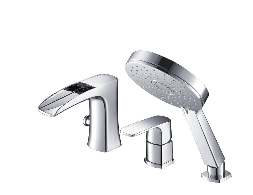 Изображение товара Смеситель Timo Lumi 4210/00Y на борт ванны, каскадный излив, хром