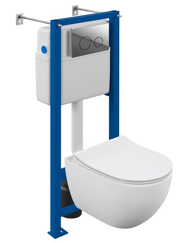 Изображение товара Инсталляция Cersanit Vector 68302 с подвесным унитазом Brasko Smart, белая