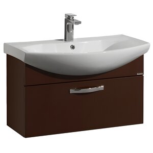 Изображение товара Тумба под раковину Акватон АРИЯ 80, влагостойкая, подвесная, темно-коричневая