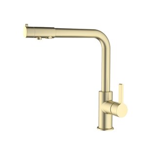 Изображение товара Смеситель Timo Hette 1026/17F, для кухонной мойки, с подключением к фильтру с питьевой водой, матовое золото