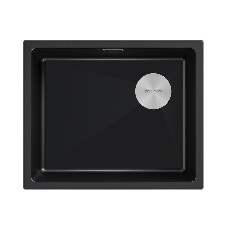 Изображение товара Кухонная мойка Paulmark Lumi LU55SK-BLM из искусственного гранита, черный металлик, 55 см