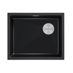 Изображение товара Кухонная мойка Paulmark Lumi LU55SK-BLM из искусственного гранита, черный металлик, 55 см