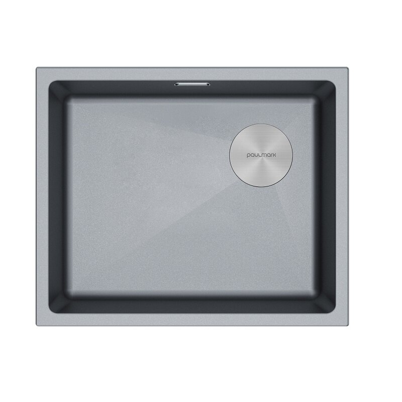 Изображение товара Кухонная мойка Paulmark Lumi LU55SK-GRM, 55 см искусственный гранит серый металлик Германия