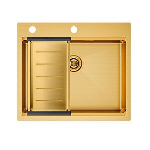 Изображение товара Кухонная мойка Paulmark Kroner-Pro 59 см из нержавеющей стали брашированное золото