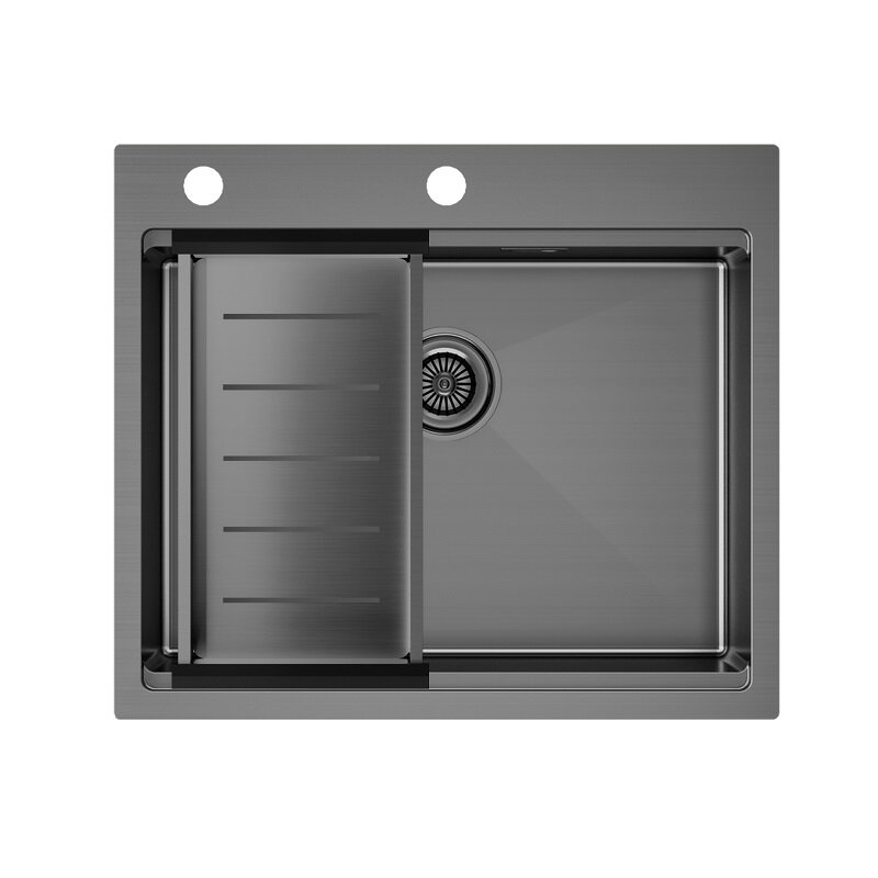 Изображение товара Кухонная мойка Paulmark Kroner-Pro 59 см нержавеющая сталь вороненая сталь