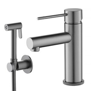 Изображение товара Смеситель для раковины Timo Saona 2360/18G с гигиеническим душем черное золото