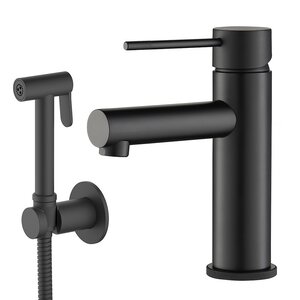 Изображение товара Смеситель для раковины Timo Saona 2360 с гигиеническим душем черный