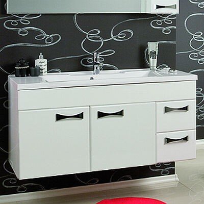 Изображение товара Тумба под раковину Акватон Диор 100 белая с выдвижными ящиками и подсветкой