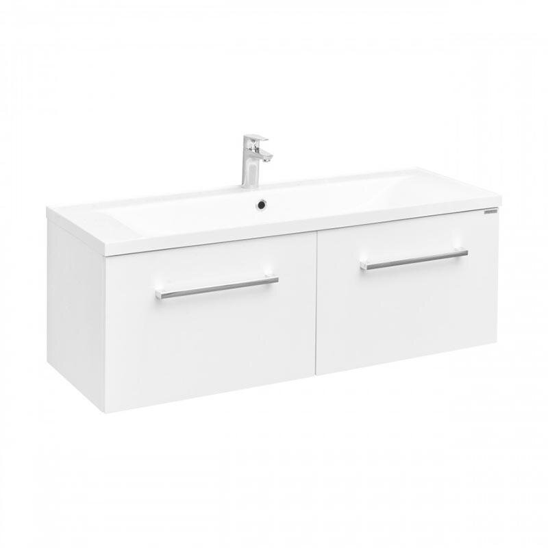 Изображение товара Тумба под раковину Aquaton МАДРИД 120 М c 2 ящиками, 1A170301MA010, белый глянец