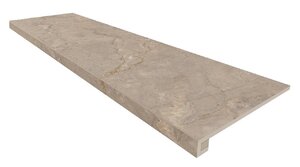 Изображение товара Ступень, керамогранит Estima Bernini BR02 67323, 33х120 см без насечек+Подступенок 14.5х120 см, beige